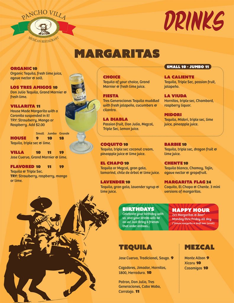 Menu – Pancho Villa Mexican Restaurant
